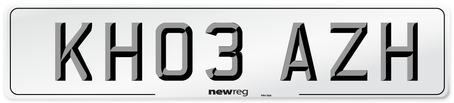 KH03 AZH Number Plate from New Reg